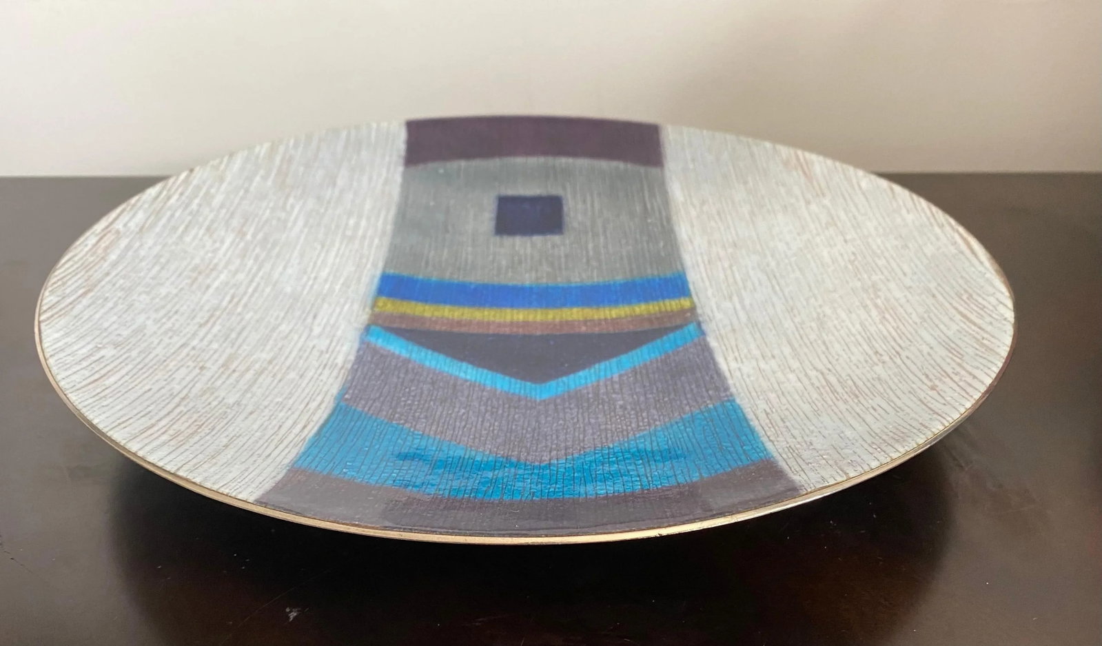1980 Large Studio Del Campo Enamel Center Piece - 6