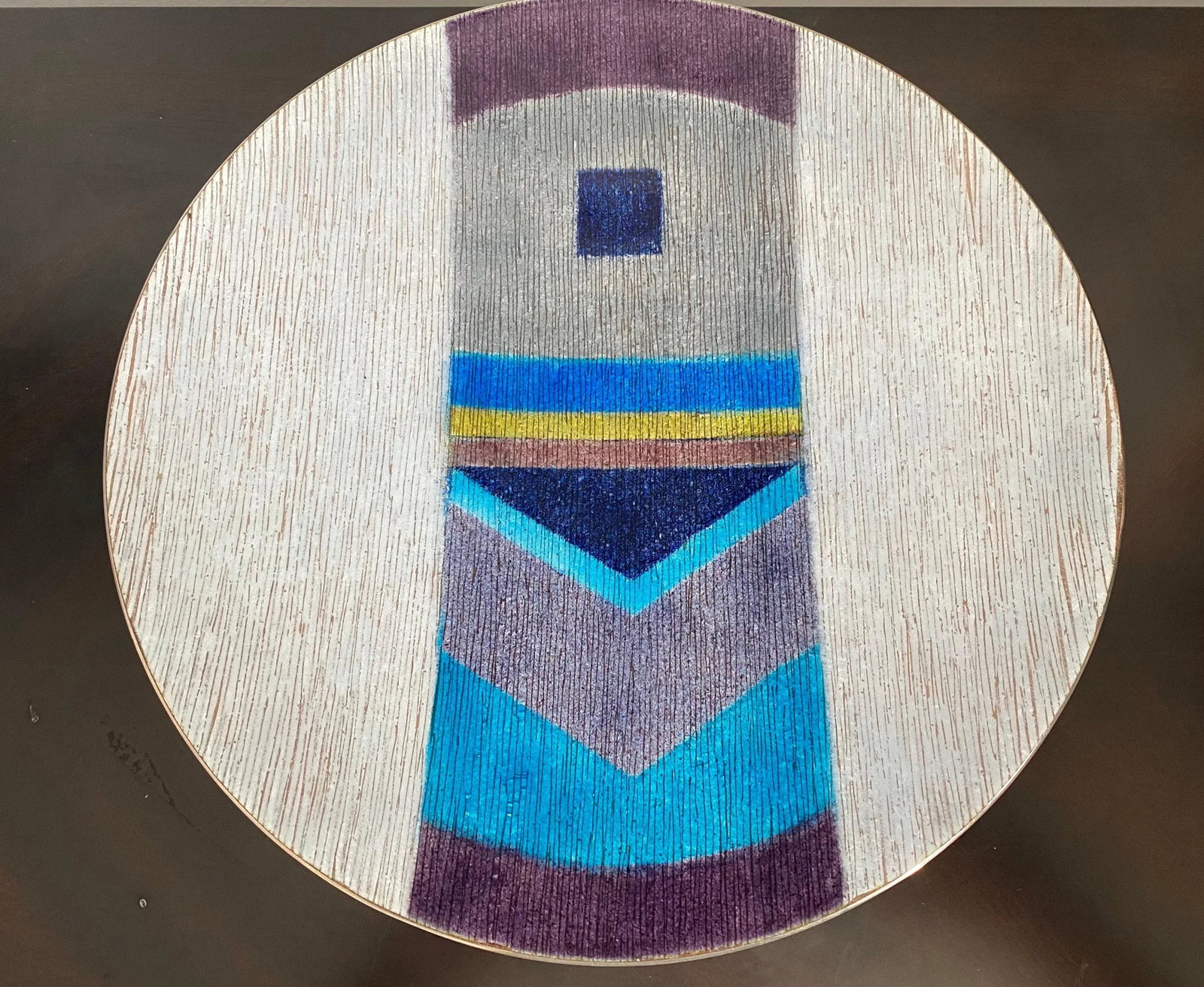 1980 Large Studio Del Campo Enamel Center Piece - 7