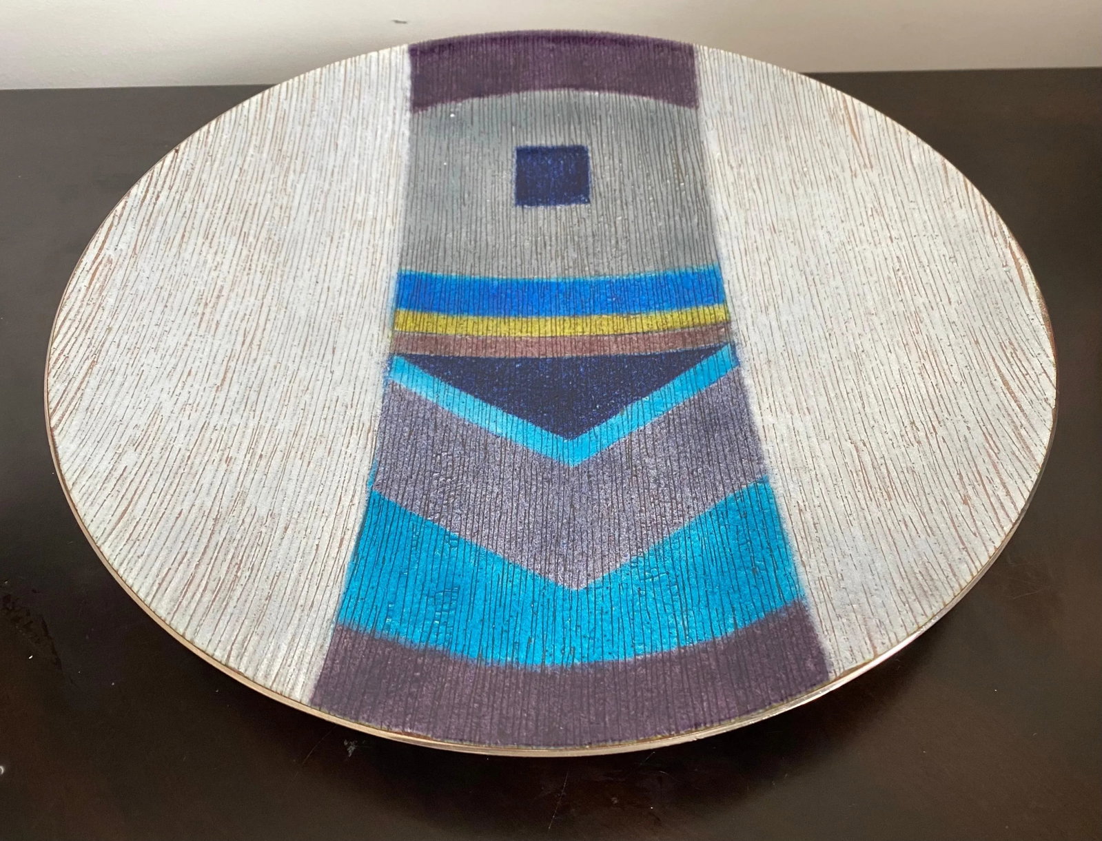 1980 Large Studio Del Campo Enamel Center Piece - 8