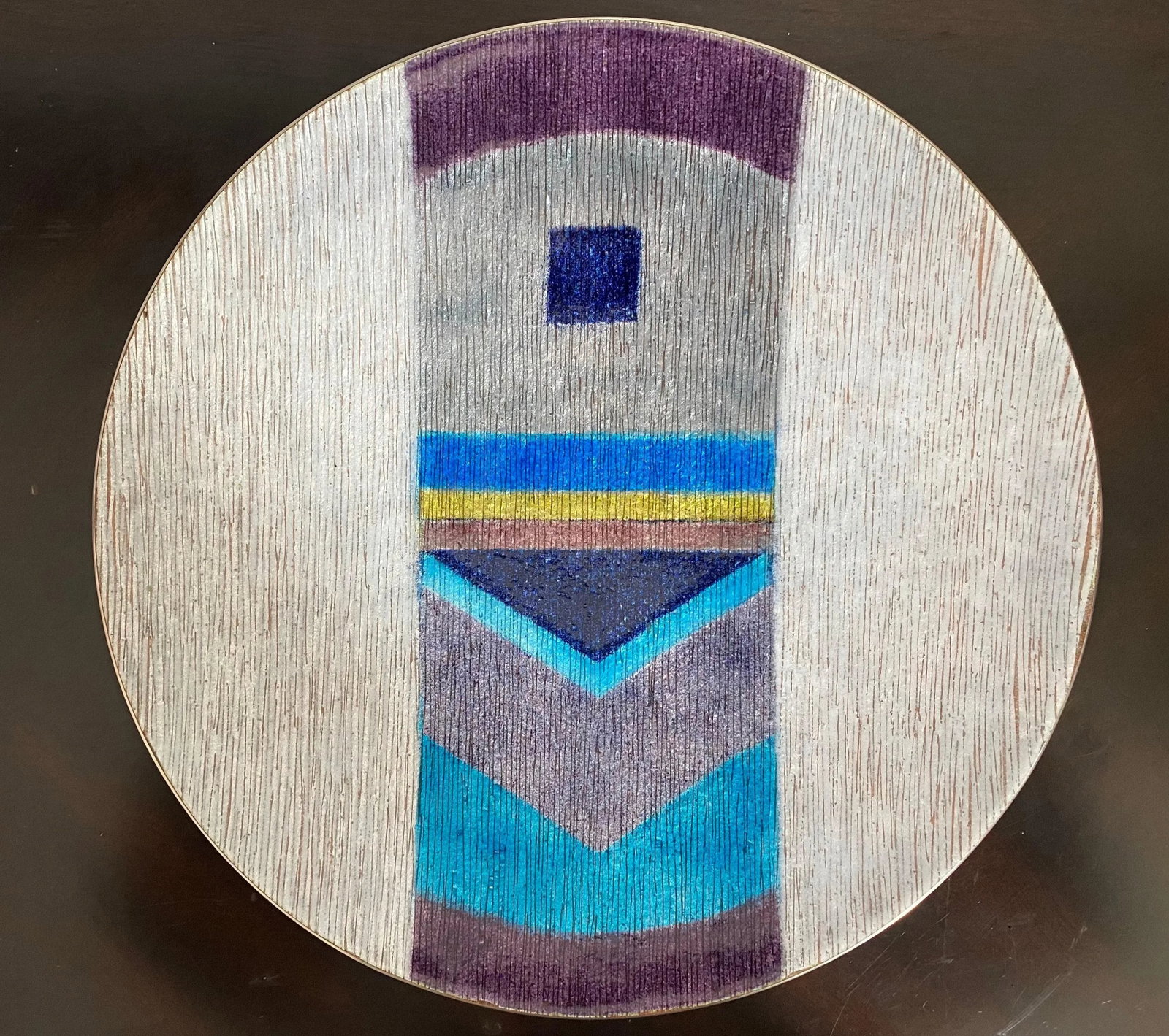 1980 Large Studio Del Campo Enamel Center Piece - 9