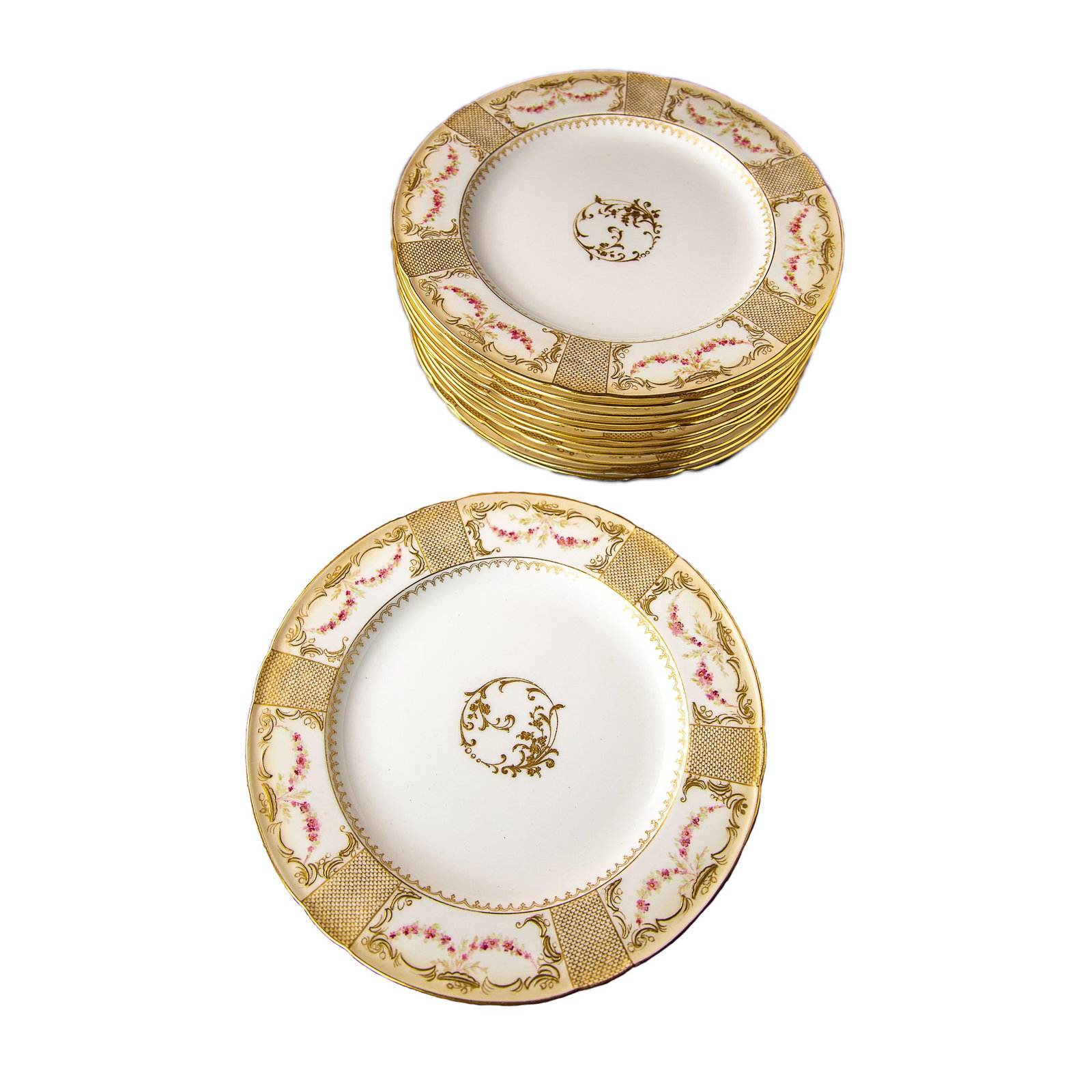 Antique Doulton Burslem Plates- Set of 12 - 6