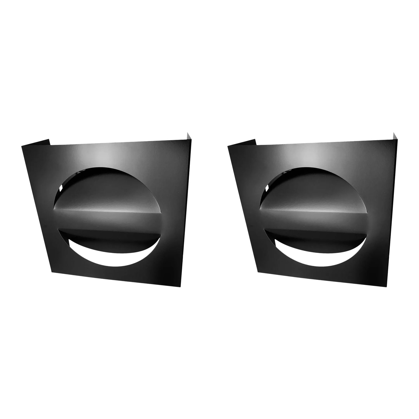 Dutch RAAK Signal Wall Lights 1960s Black Midcentury Sconces - A Pair: An original pair of 1960s Ditch wall lights composed of black enamel over steel. The light emitendrom the top and bottom as well as the two center flaps. The model is called Signal and was made by