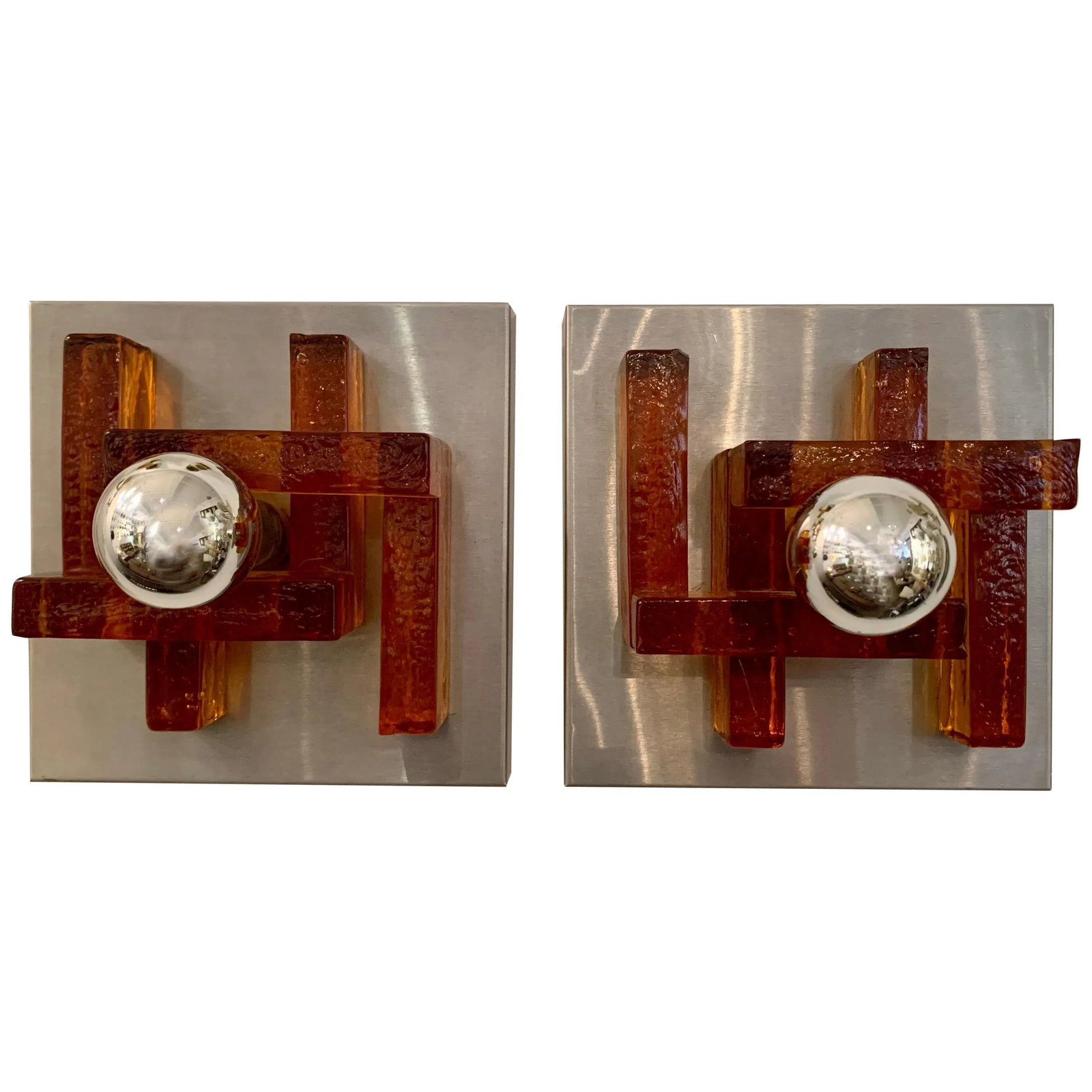 Poliarte Italian Murano Glass 1960s Wall Lights - A Pair - 13