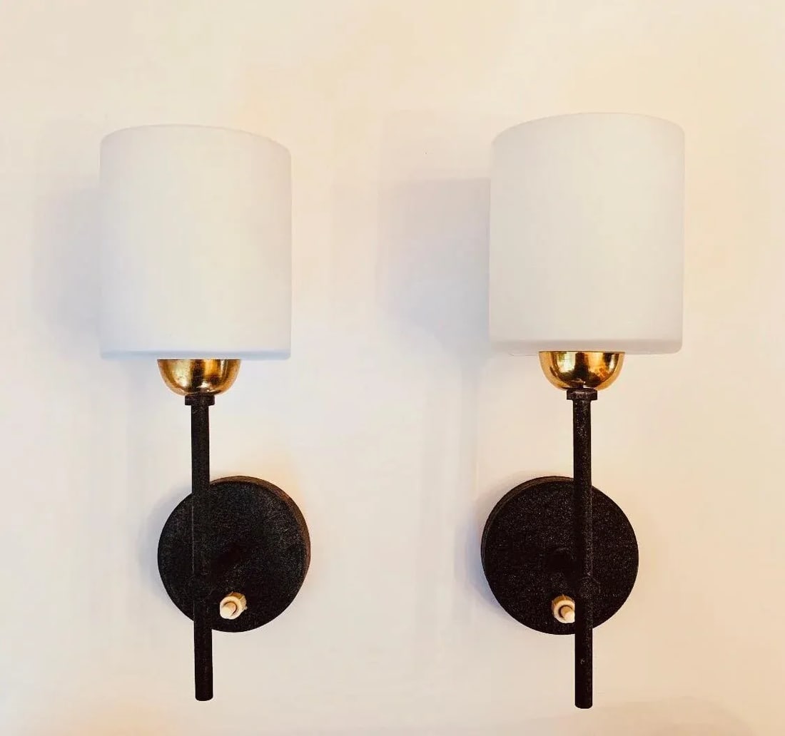 Lunel French 1960s Wall Lights - A Pair - 11