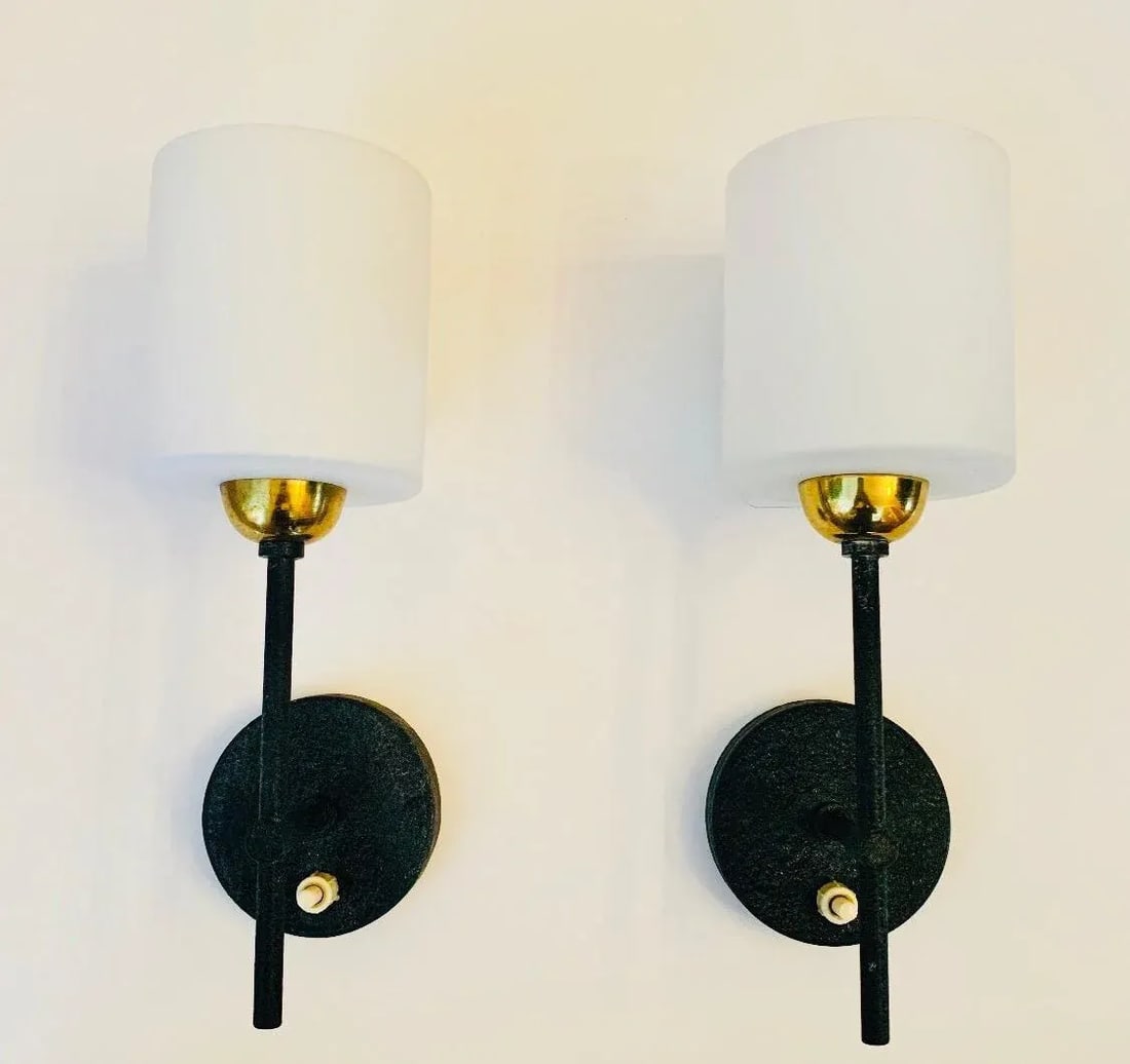 Lunel French 1960s Wall Lights - A Pair - 2
