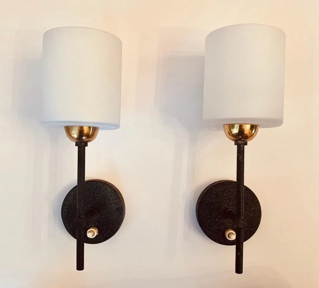 Lunel French 1960s Wall Lights - A Pair - 3