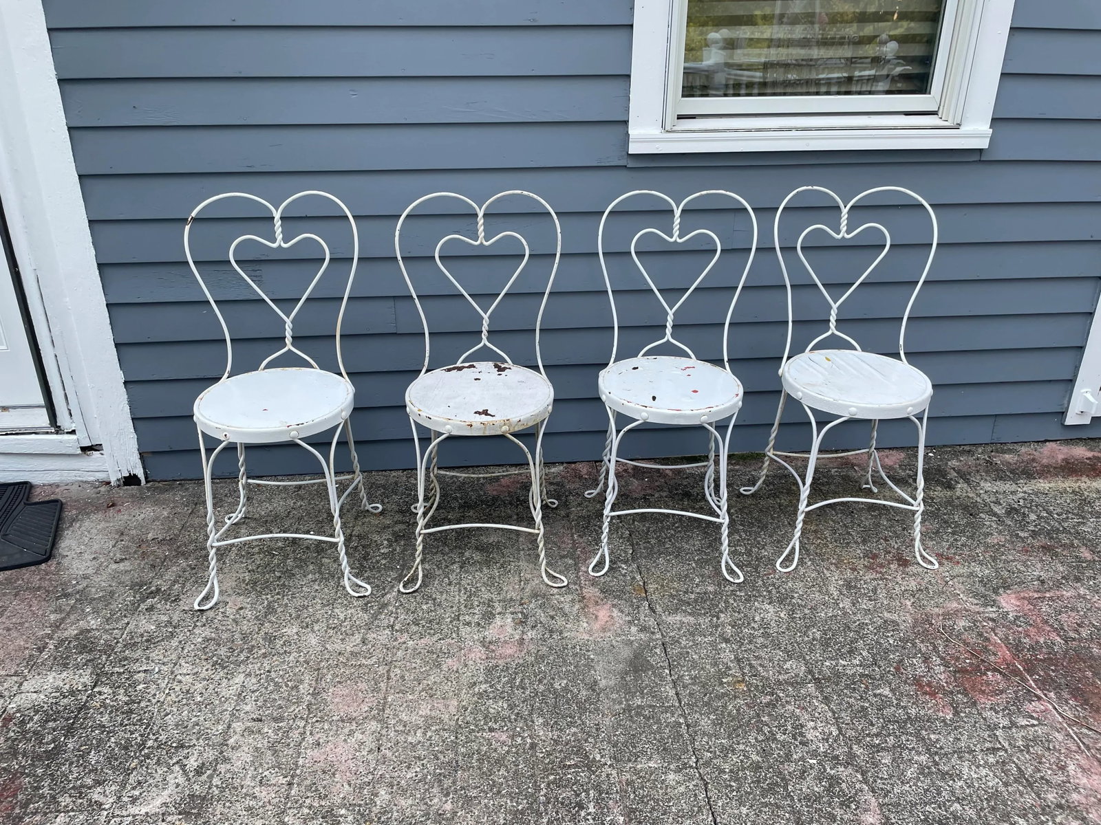 Vintage Wrought Ice Cream Parlor Chairs - Set of 4 - 10