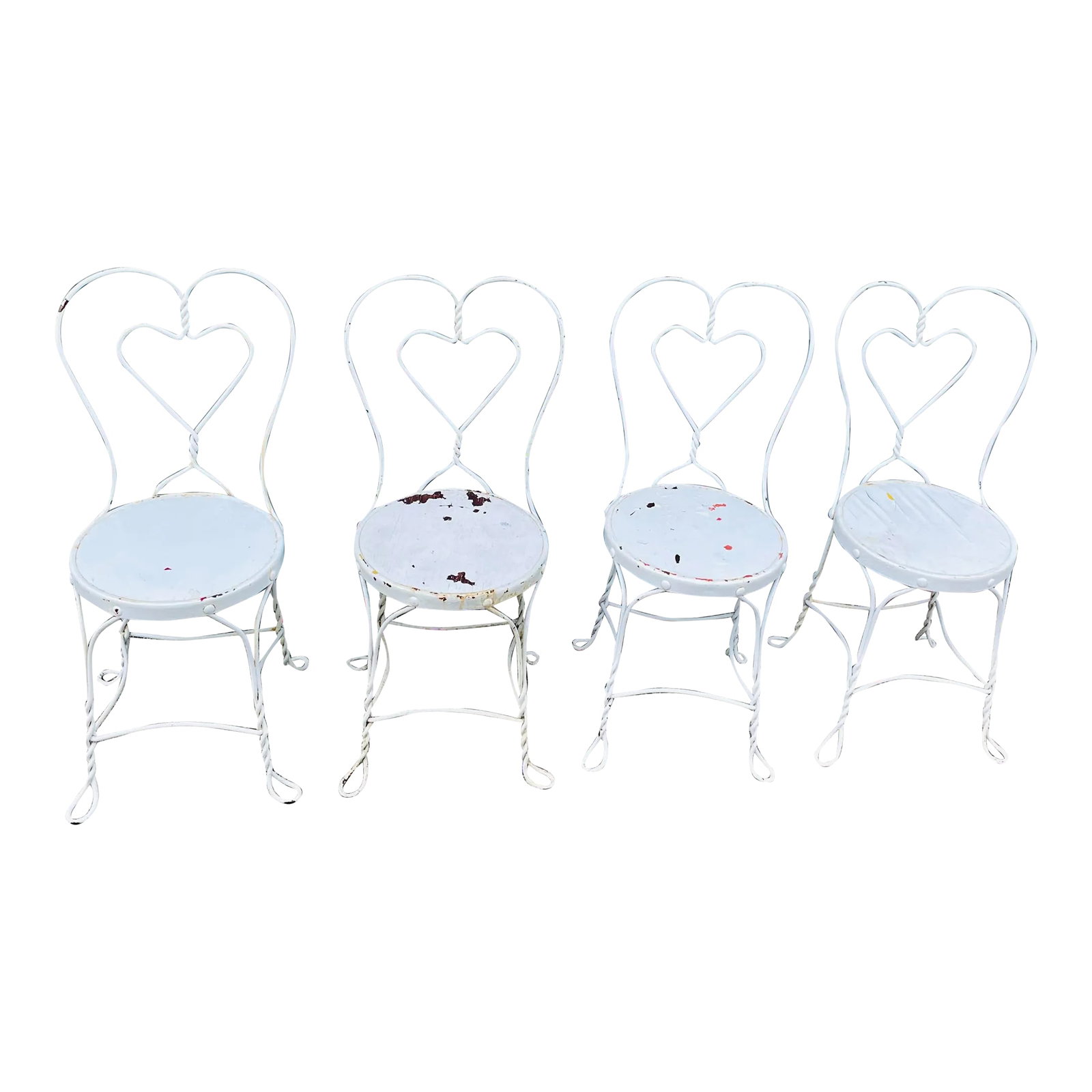Vintage Wrought Ice Cream Parlor Chairs - Set of 4 (1 of 11)