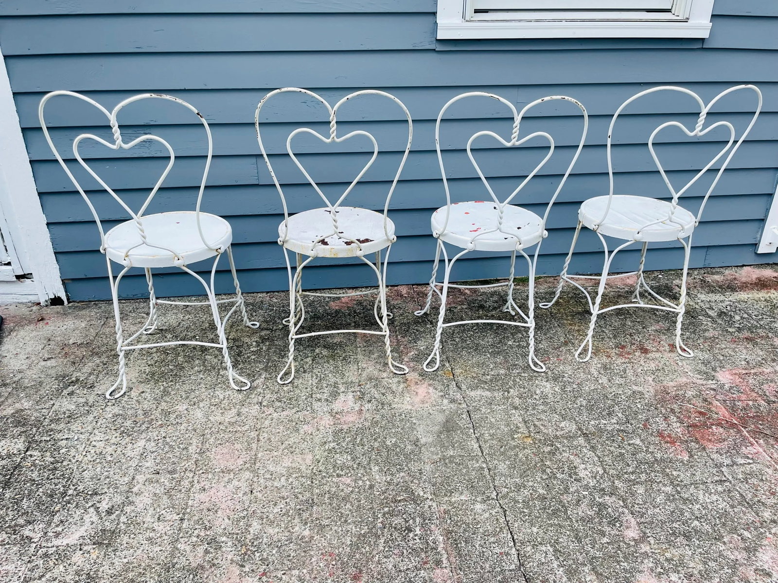 Vintage Wrought Ice Cream Parlor Chairs - Set of 4 - 2