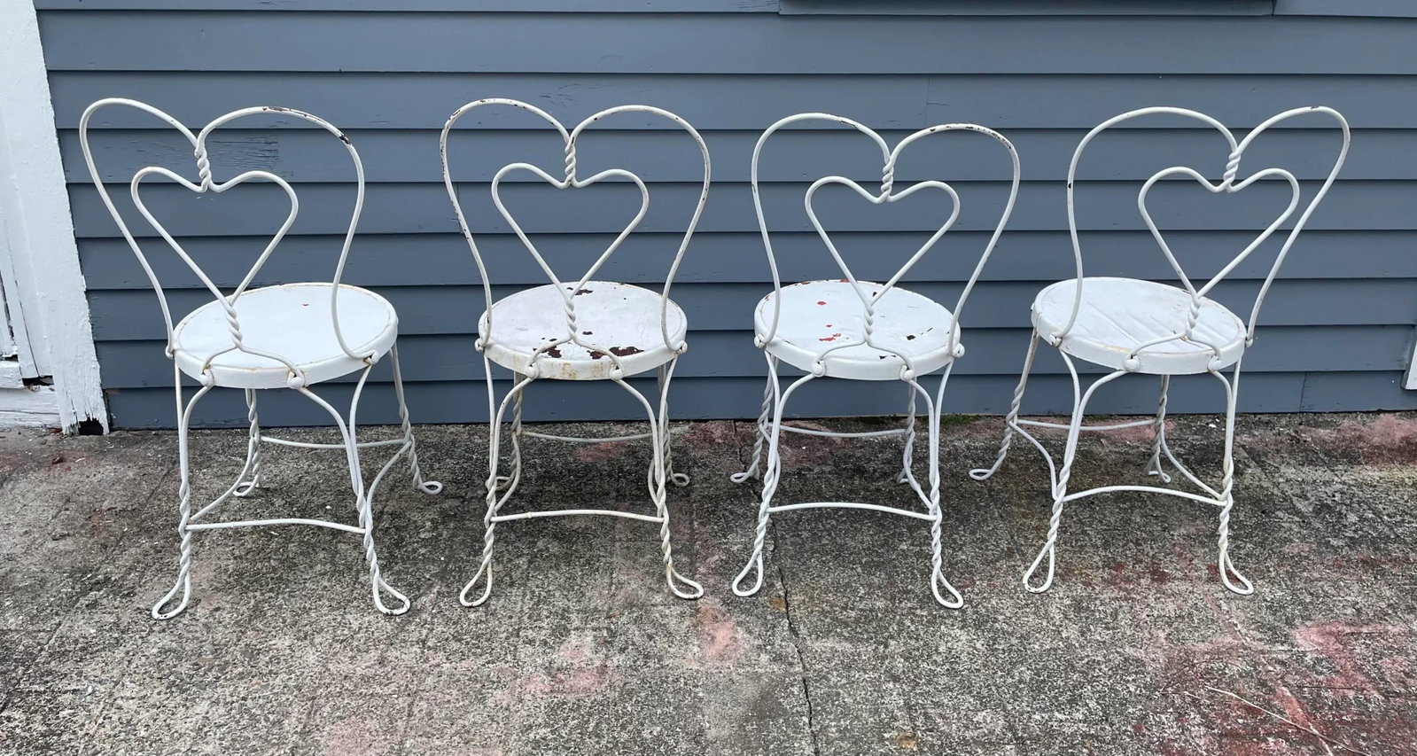 Vintage Wrought Ice Cream Parlor Chairs - Set of 4 - 4