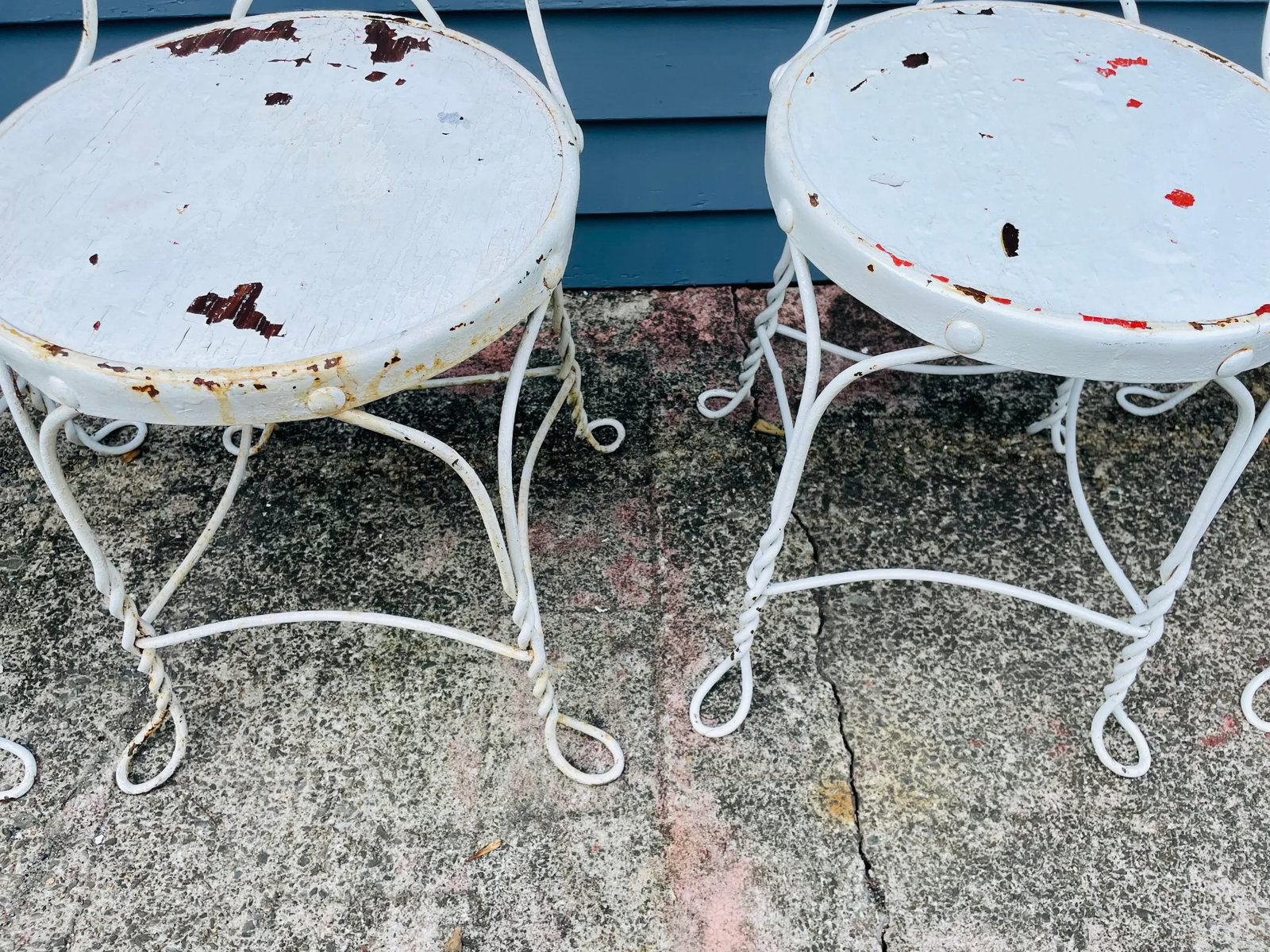 Vintage Wrought Ice Cream Parlor Chairs - Set of 4 - 5
