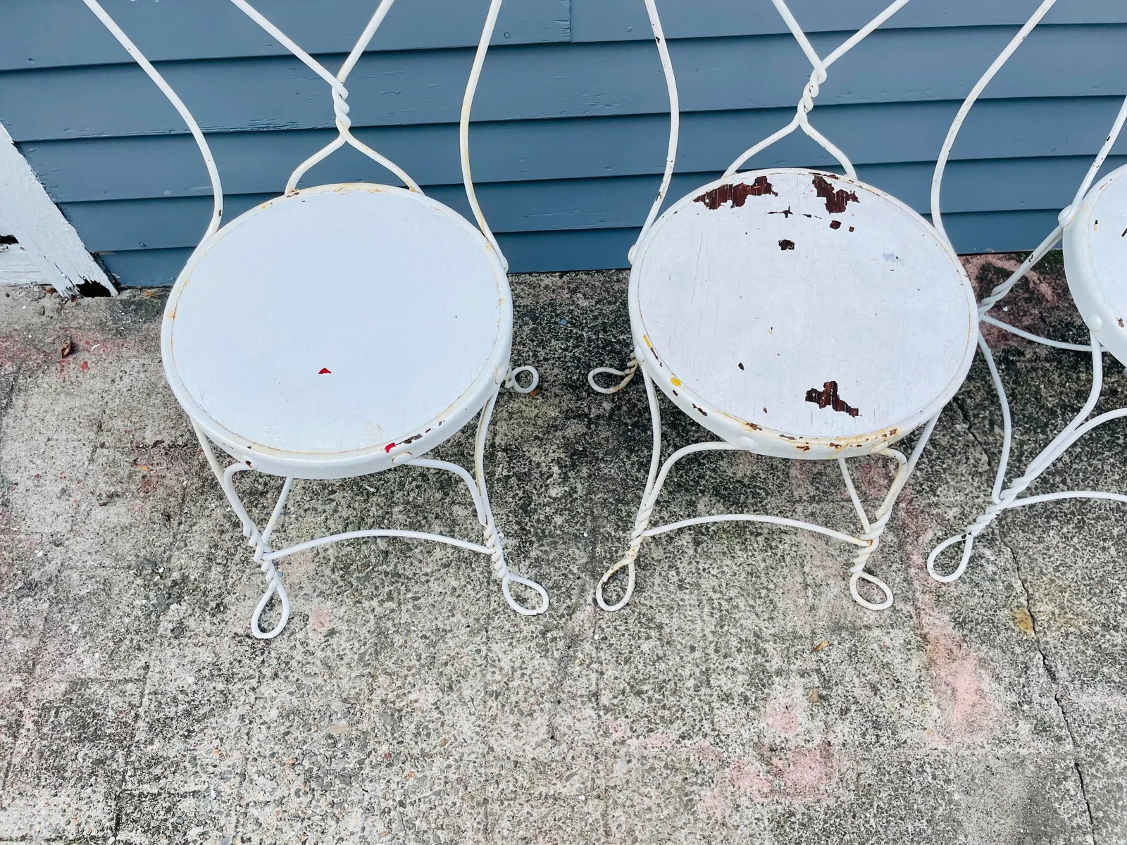 Vintage Wrought Ice Cream Parlor Chairs - Set of 4 - 9