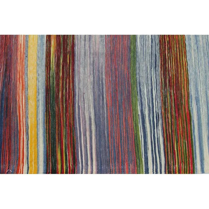 Handwoven Scandinavian Style Persian Kilim Area Rug 7'3'' X 9'5'' - 10