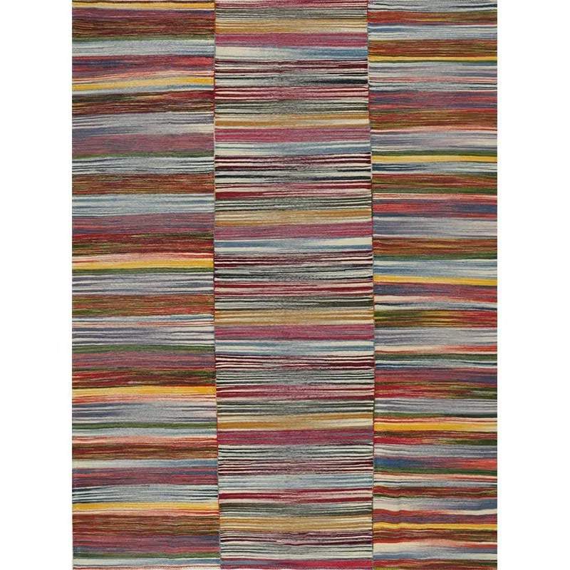 Handwoven Scandinavian Style Persian Kilim Area Rug 7'3'' X 9'5'' - 12