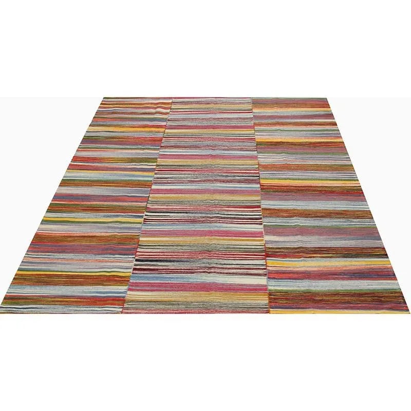 Handwoven Scandinavian Style Persian Kilim Area Rug 7'3'' X 9'5'' - 2