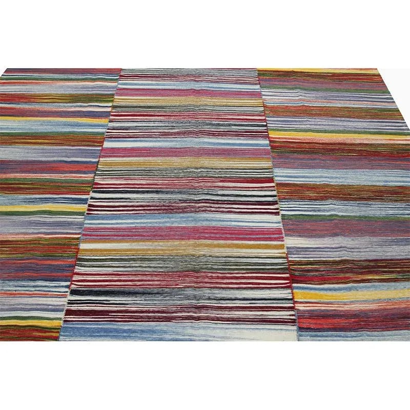 Handwoven Scandinavian Style Persian Kilim Area Rug 7'3'' X 9'5'' - 5