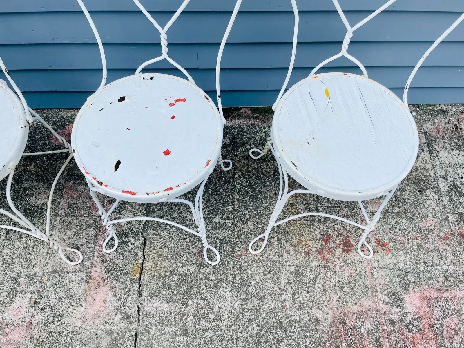 Vintage Twisted Iron 1950's Ice Cream Parlor Chairs a Set of 4 - 10