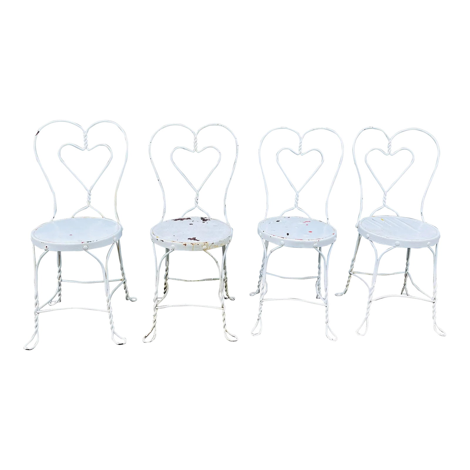 Vintage Twisted Iron 1950's Ice Cream Parlor Chairs a Set of 4 (1 of 12)