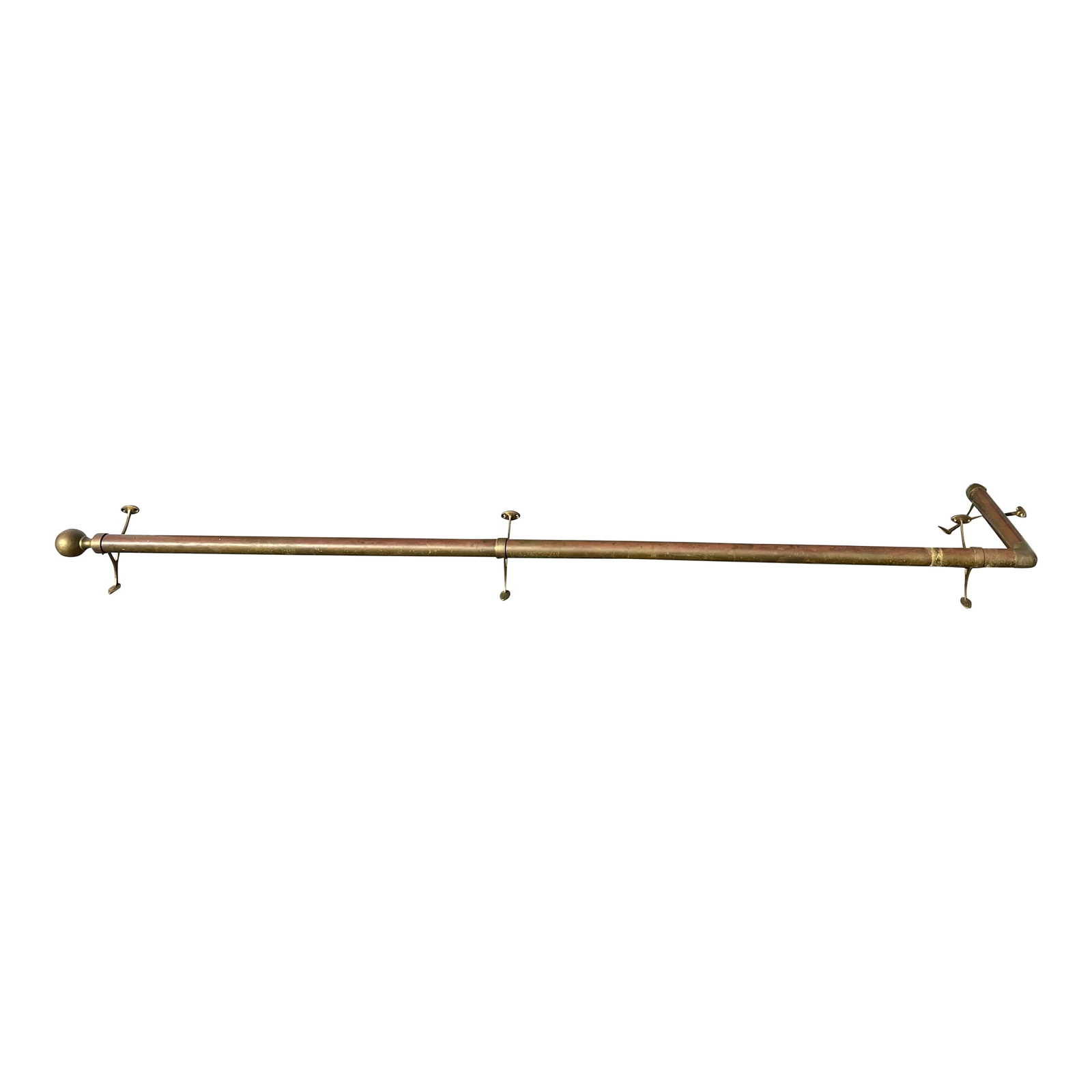 Vintage Brass Foot Rail: Solid Brass foot rail for a bar. Measuring 104" x 16.5" x 8" Condition: Alterations: Original Condition Unaltered Imperfections: Some Imperfections Condition Notes: Vintage, See pictures Materials &am