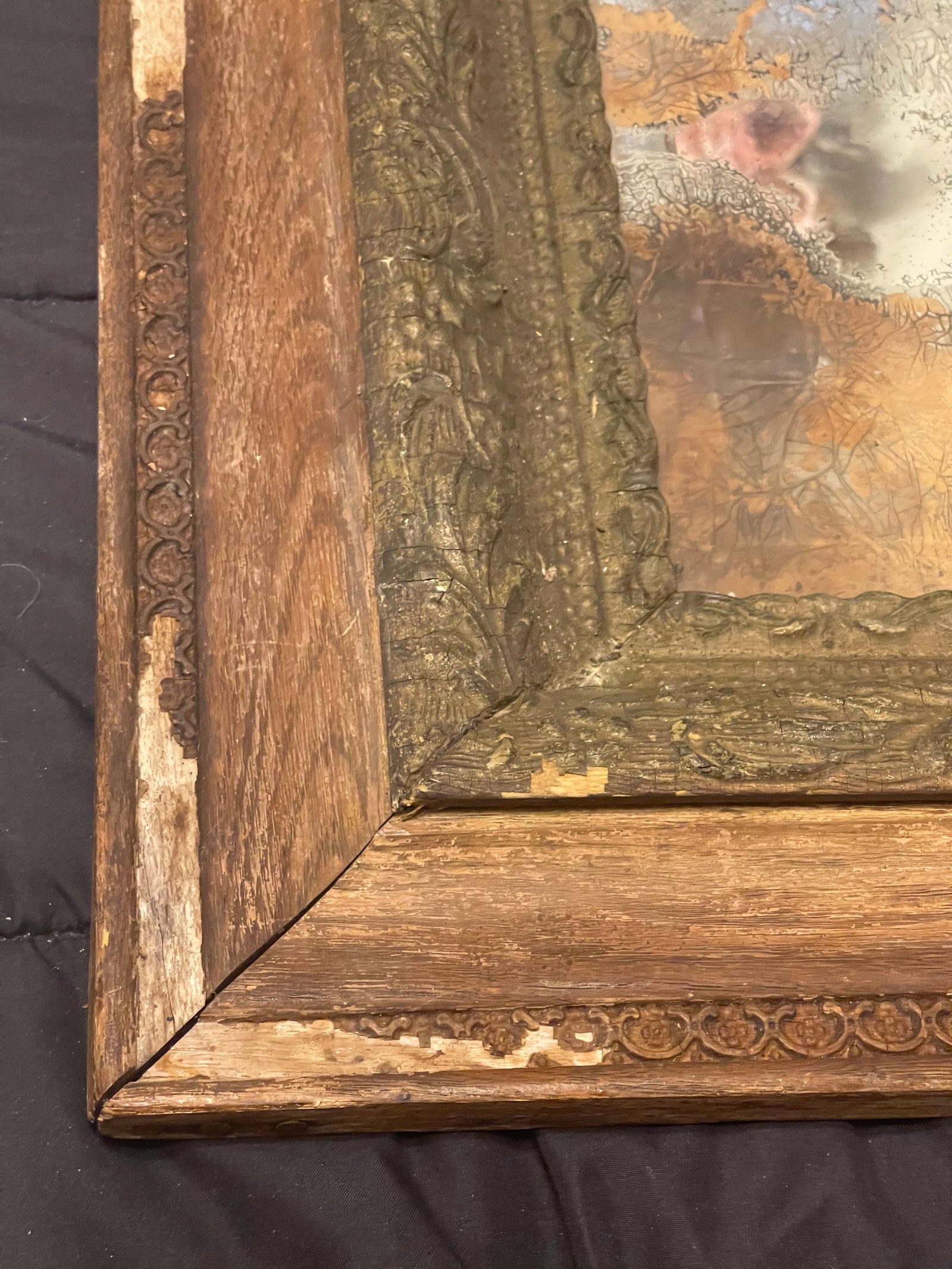 Antique Ornately Carved French Restoration Wooden Mirror W/ Hand Crafted Floral Motifs & a Natural A - 3