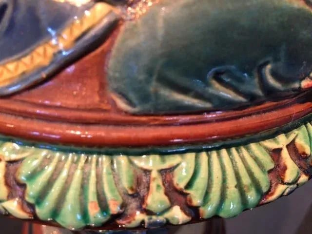 Large 19th Century Majolica 2 Handled Urn by Wilhelm Schiller and Son - 11
