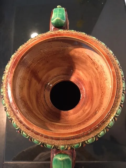 Large 19th Century Majolica 2 Handled Urn by Wilhelm Schiller and Son - 7