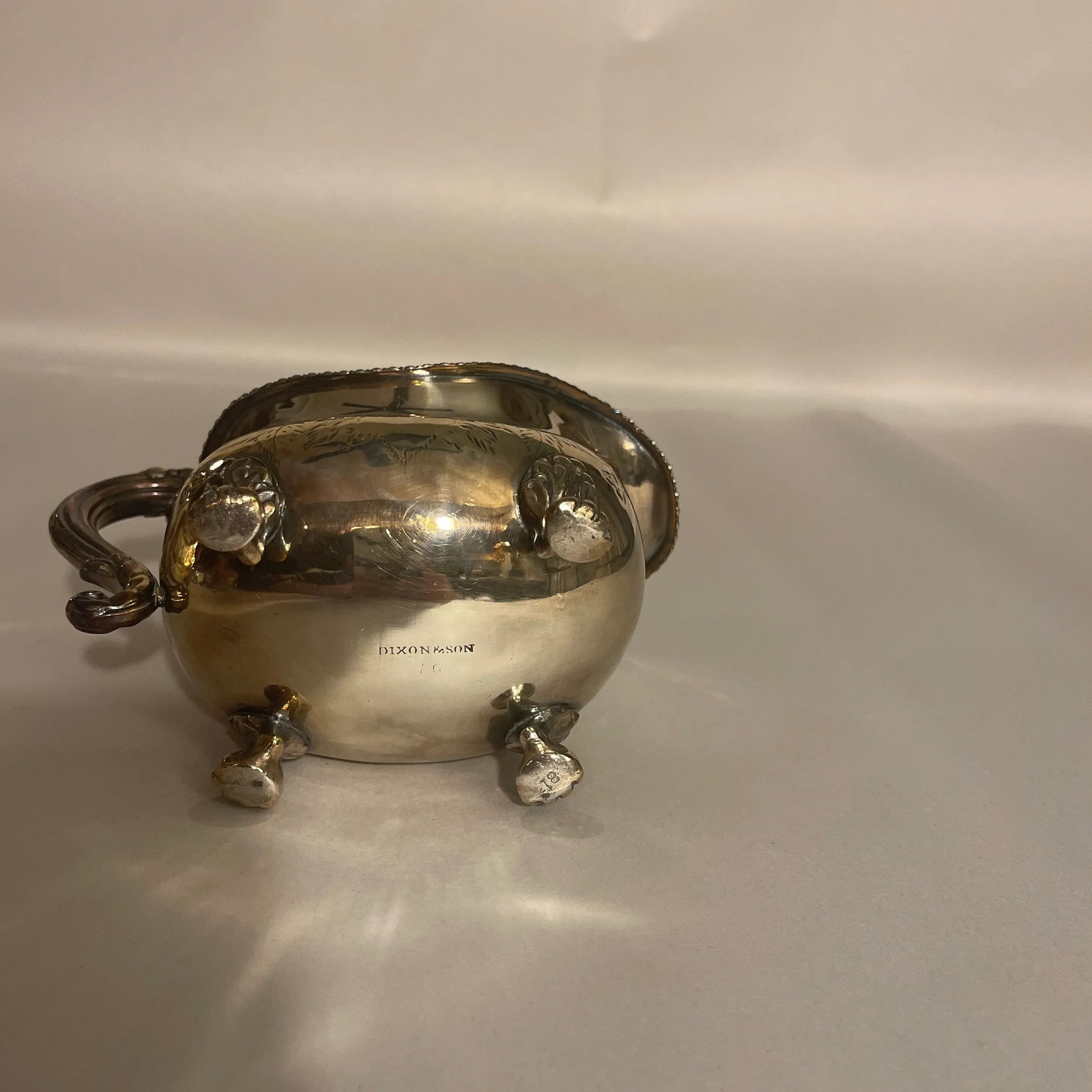Antique English Sheffield Plate Sugar & Creamer Set- 2 Pieces - 5