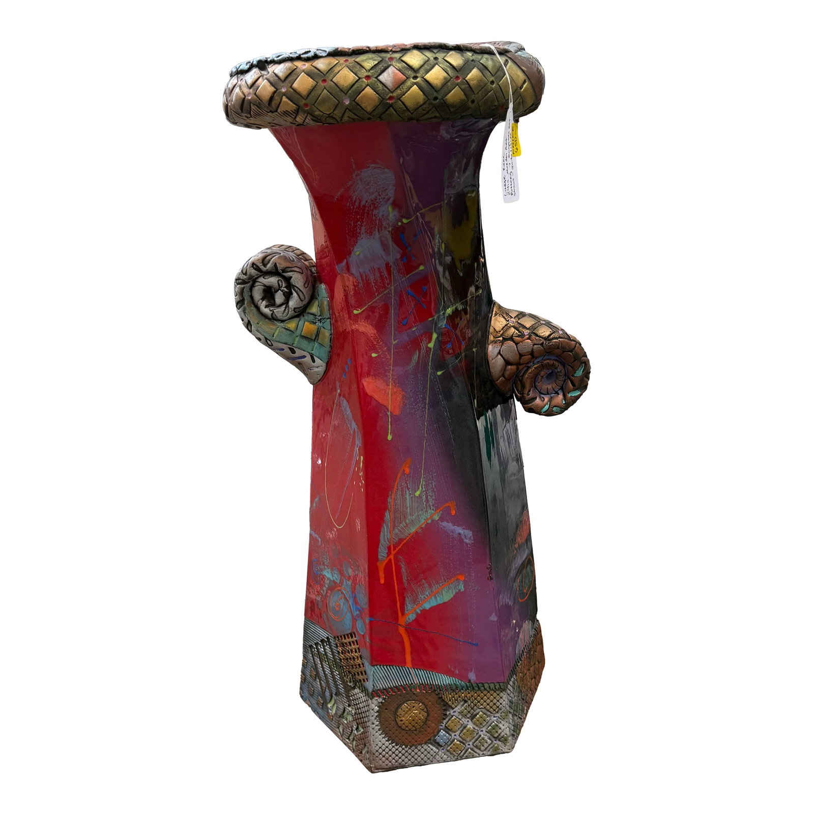 Vintage Large Abstract Sculpture Vase by Kimmberly Ioane Fine Art Pottery 24in (1 of 7)