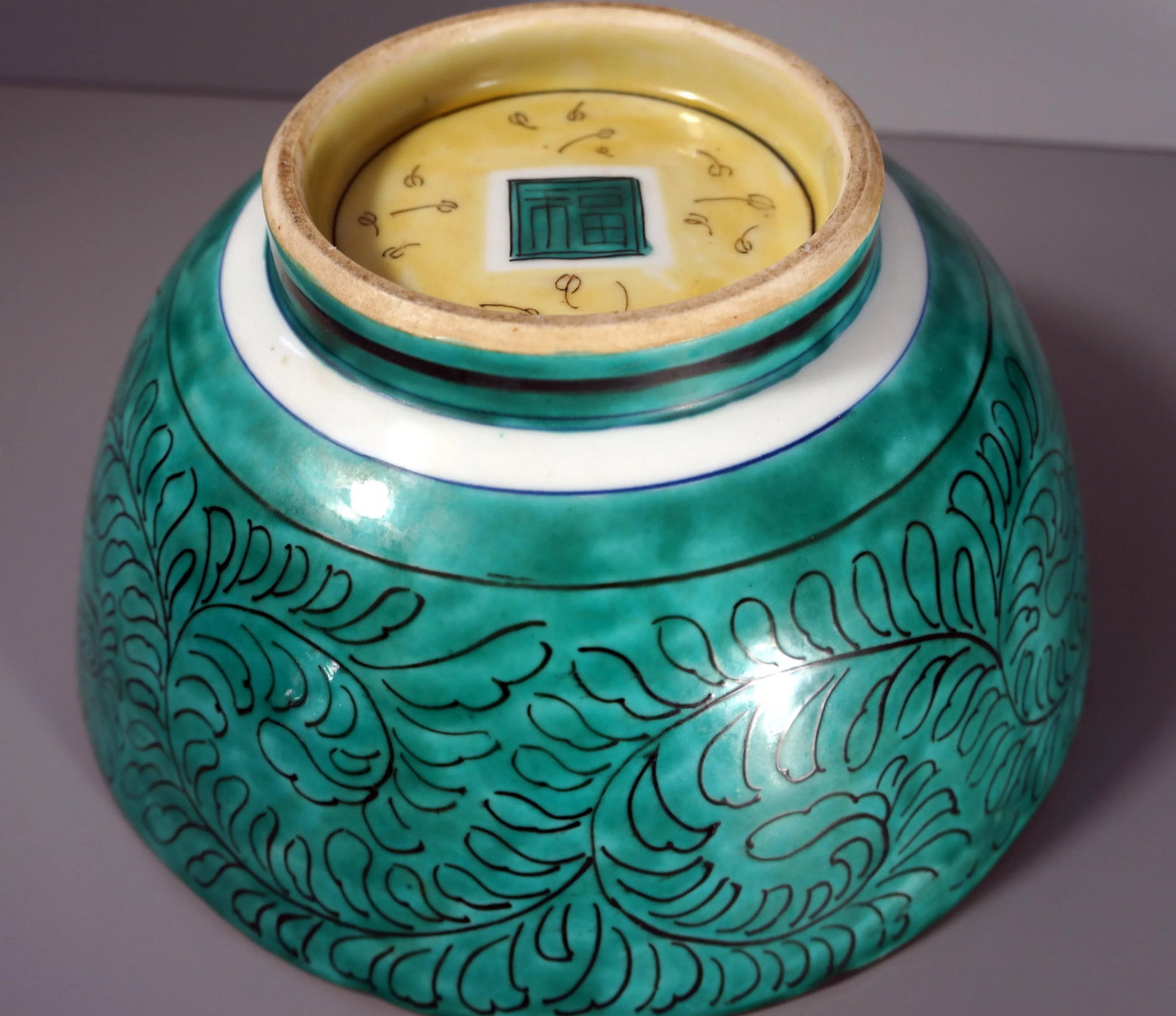 Antique Kutani Bowl in Floral Design - 4