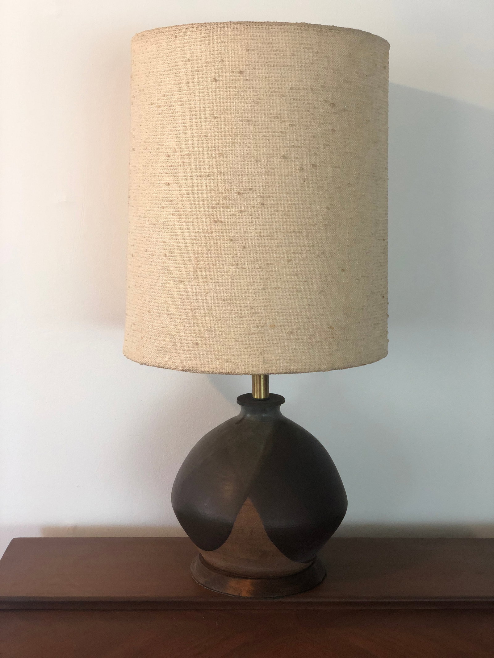 Vintage Mid-Century Large Flame Glaze Studio Pottery Lamp - 11