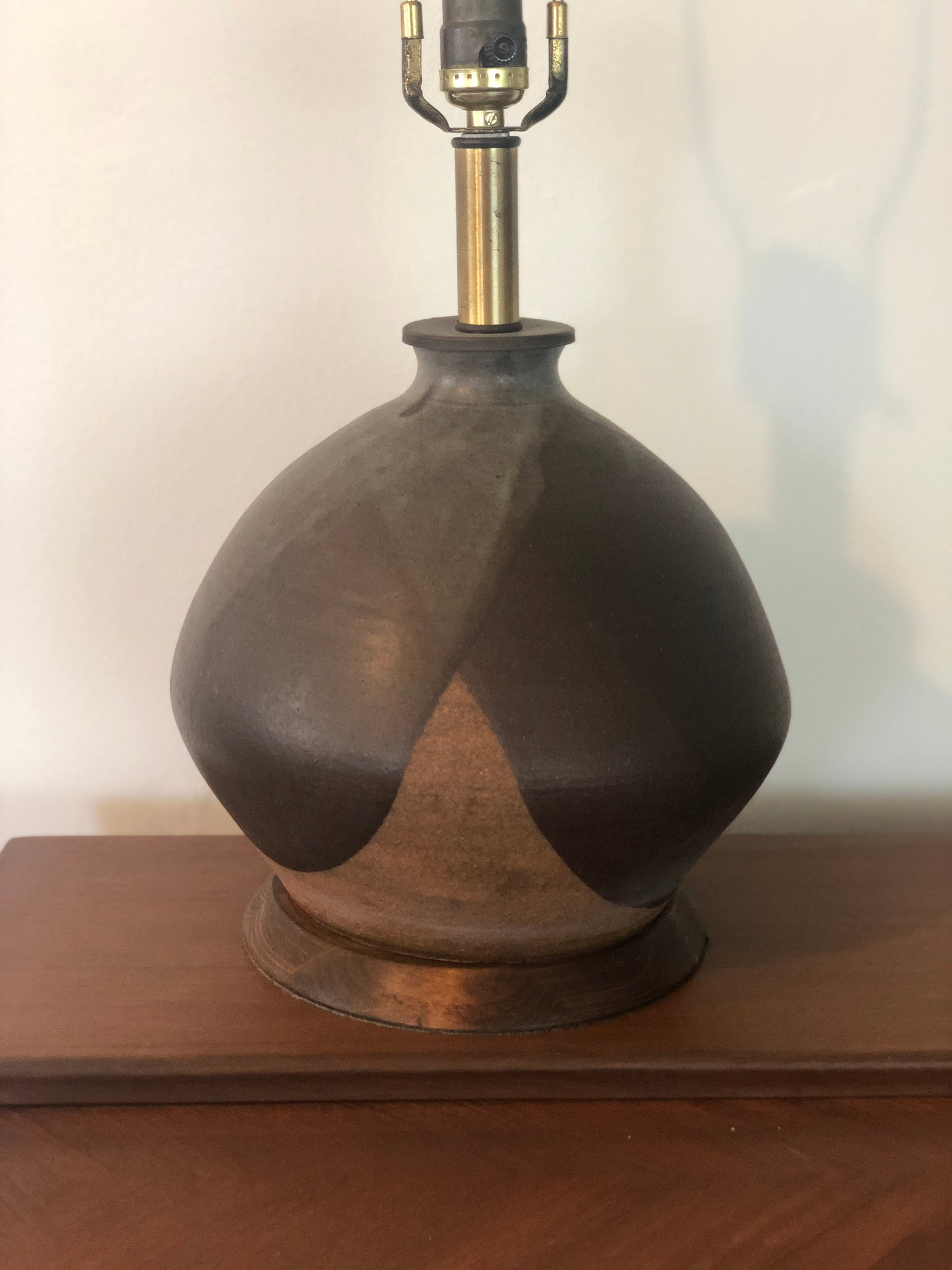 Vintage Mid-Century Large Flame Glaze Studio Pottery Lamp - 4