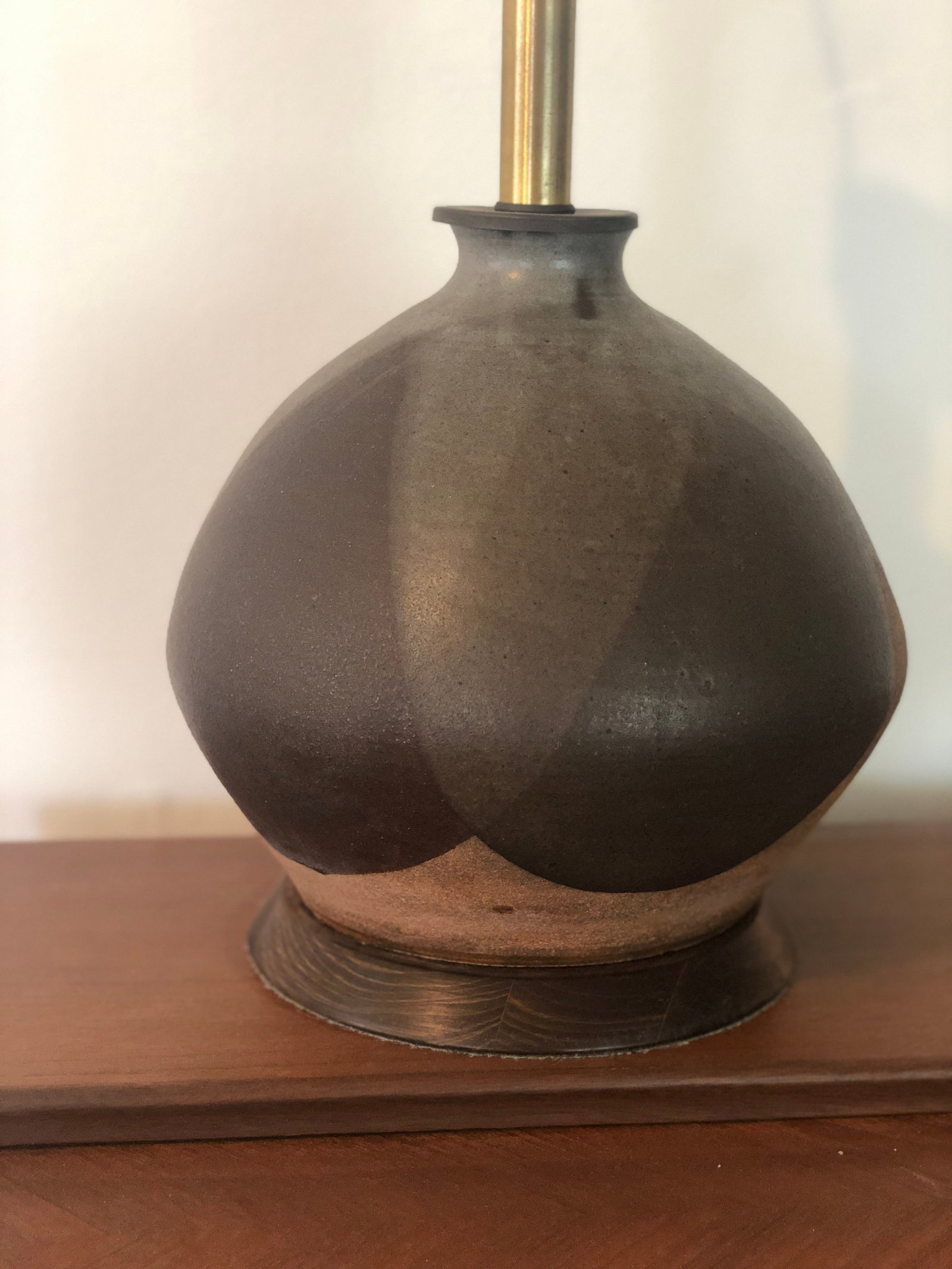 Vintage Mid-Century Large Flame Glaze Studio Pottery Lamp - 5