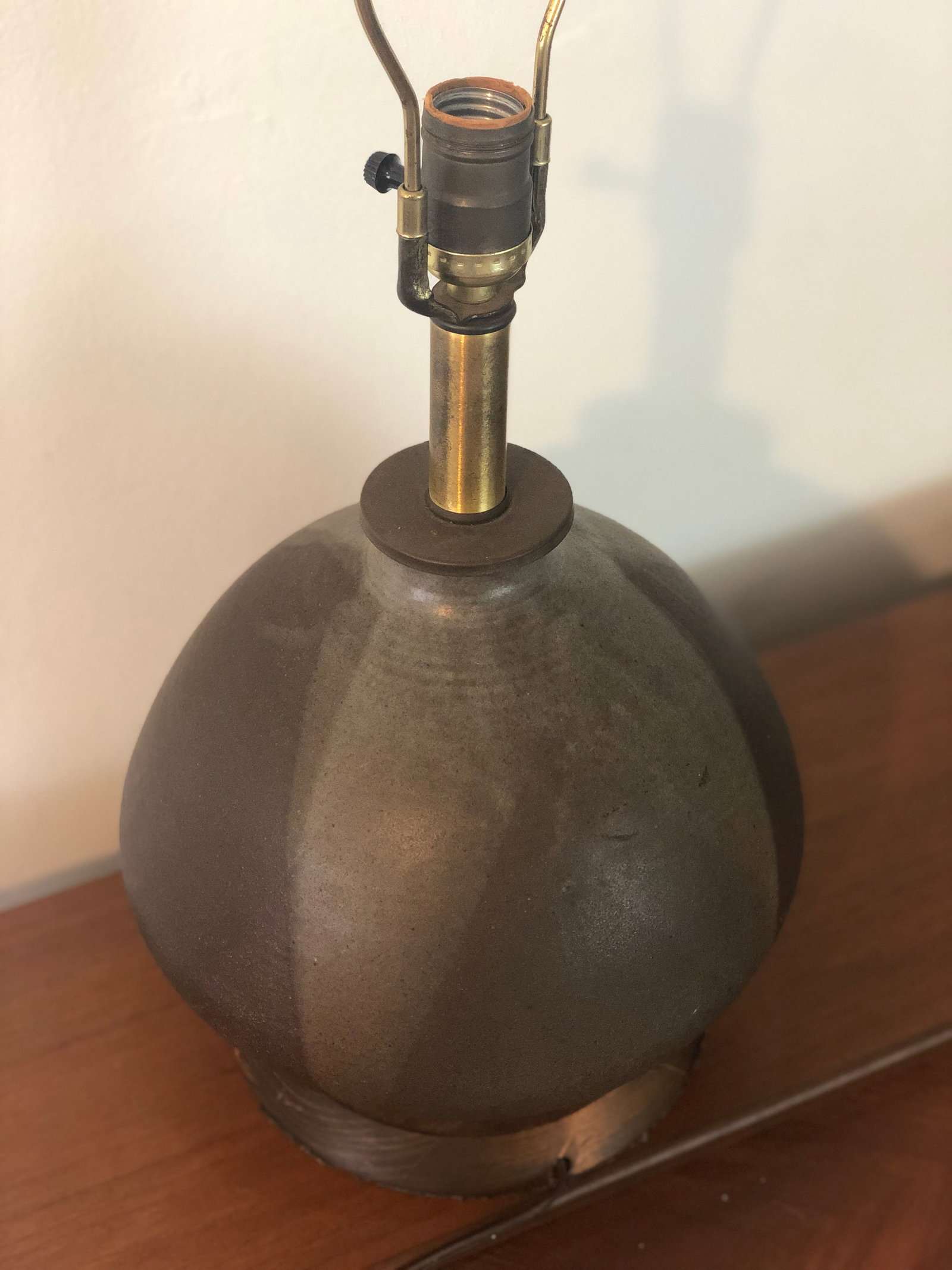 Vintage Mid-Century Large Flame Glaze Studio Pottery Lamp - 7