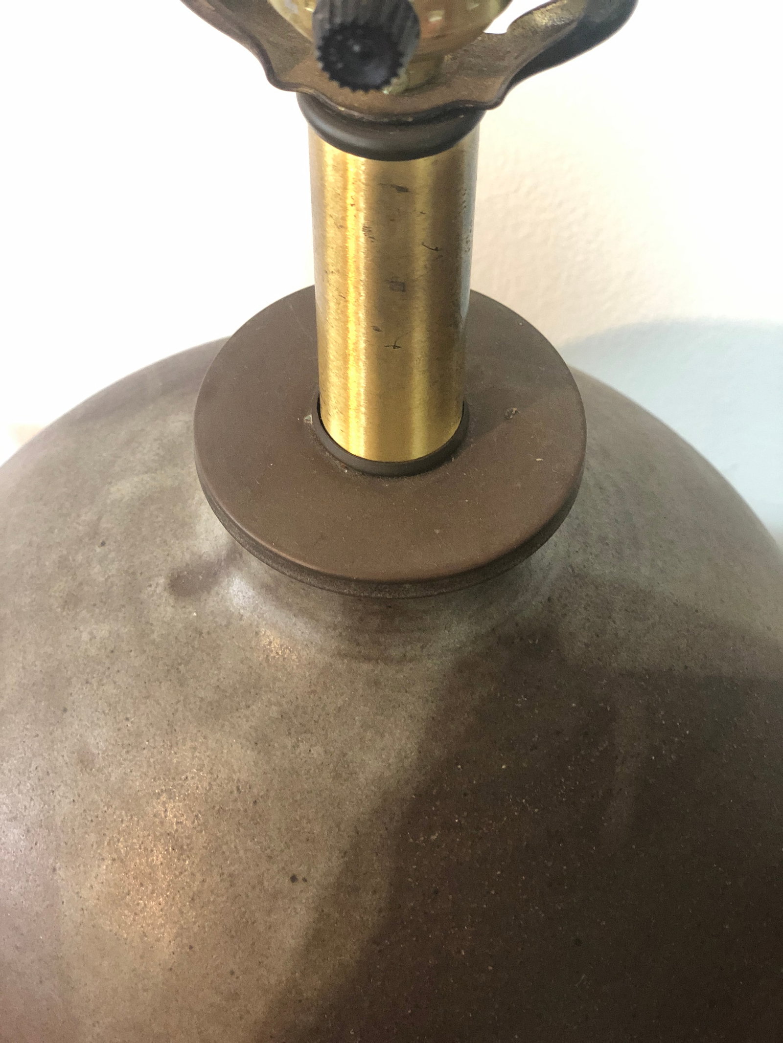 Vintage Mid-Century Large Flame Glaze Studio Pottery Lamp - 8