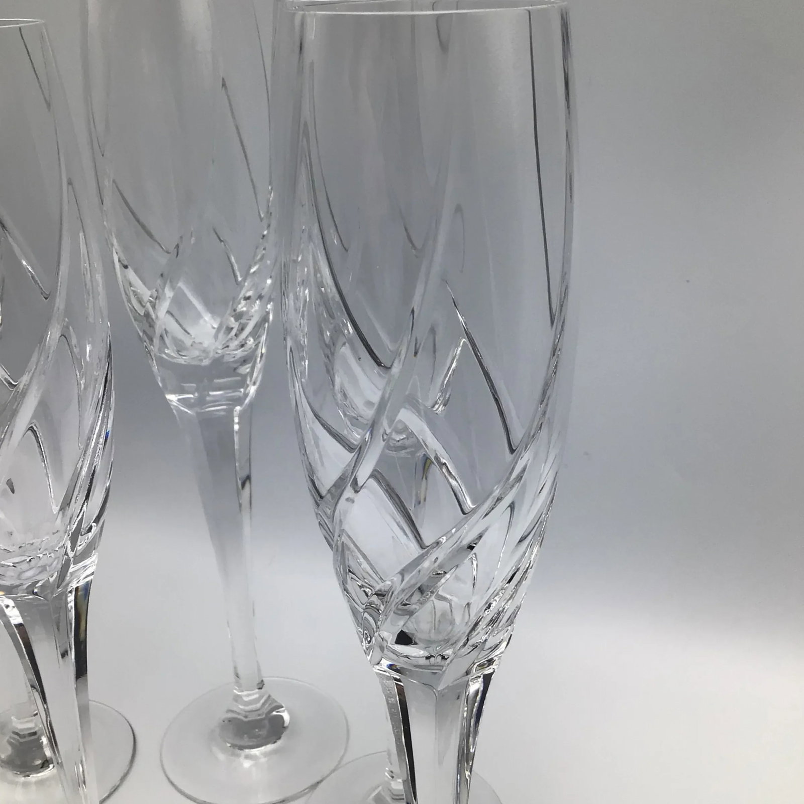 Vintage Mikasa Cut Crystal Olympus Champagne Flutes-Set of 6 - 10
