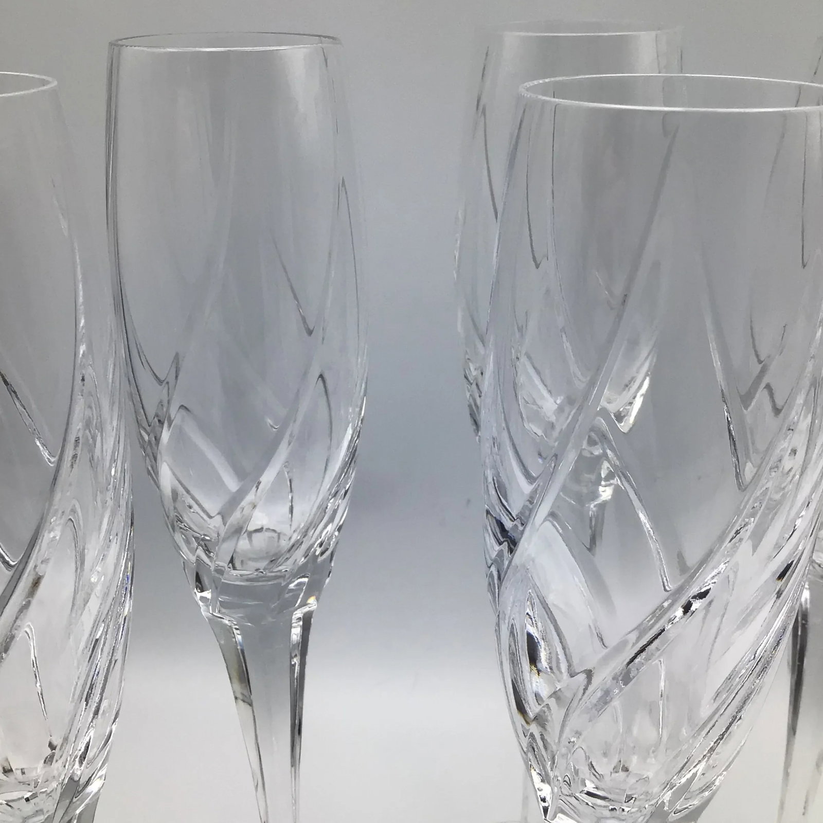 Vintage Mikasa Cut Crystal Olympus Champagne Flutes-Set of 6 - 11