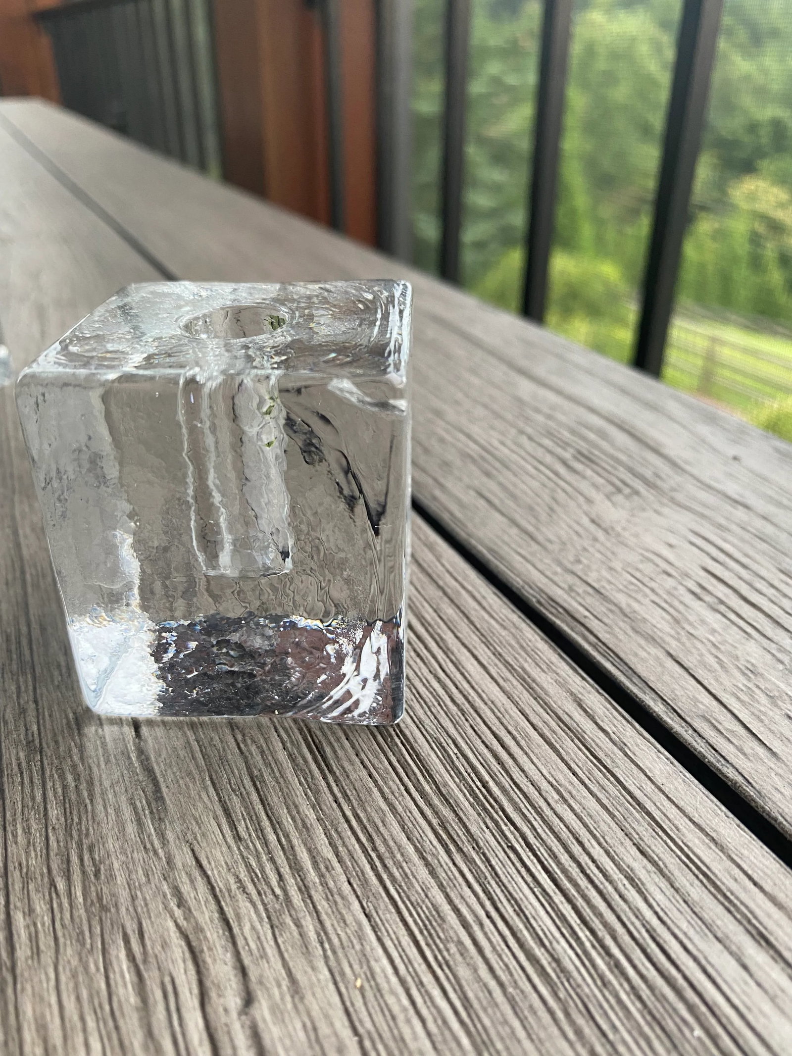 1970s Vintage Crystal Block Candle Holders, Wiesenthalhutte Germany- Set of 3 - 4