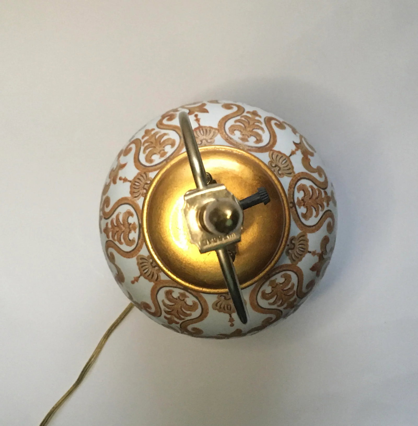 Late 20th Century Gold & Jewel Tone Scrollwork Ginger Jar Table Lamp - 3