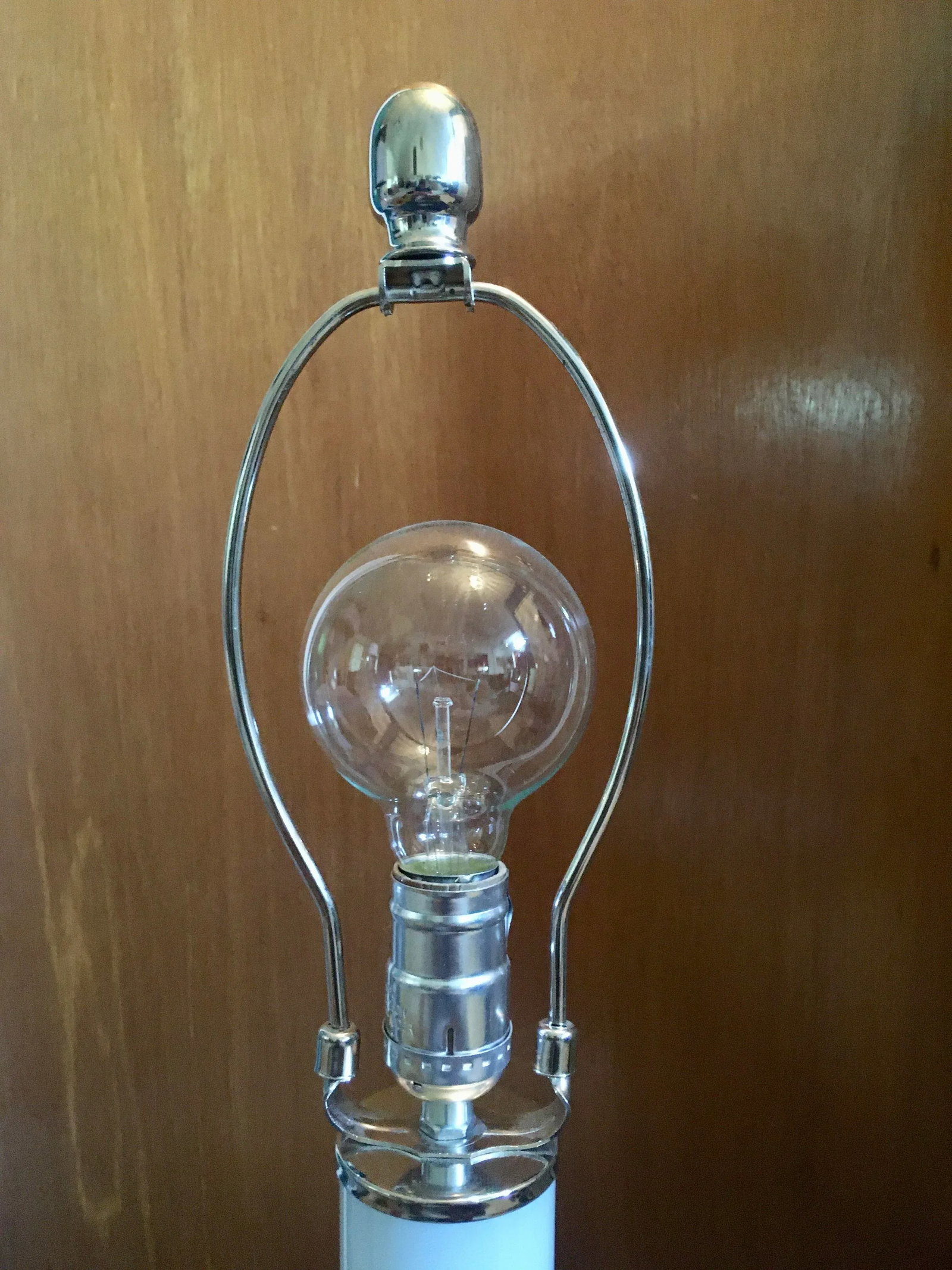 Late 20th Century White & Silver Glass Table Lamp - 6