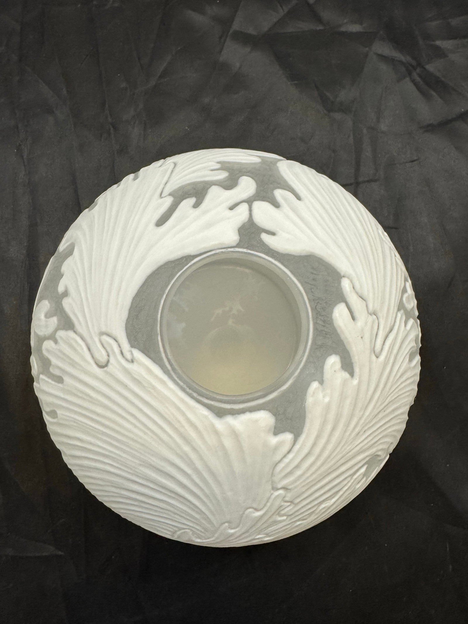 Miri Mara Todi Vase Handmade White Stoneware Carved Texture California Pottery - 3