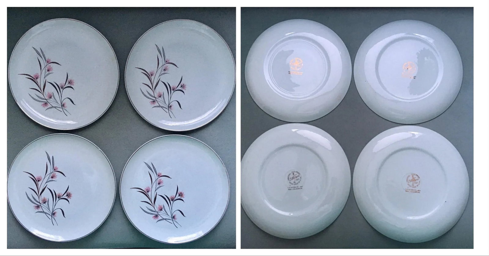 Vintage Ballerina Mist Pale Green Dinner Set- 13 Pieces - 4