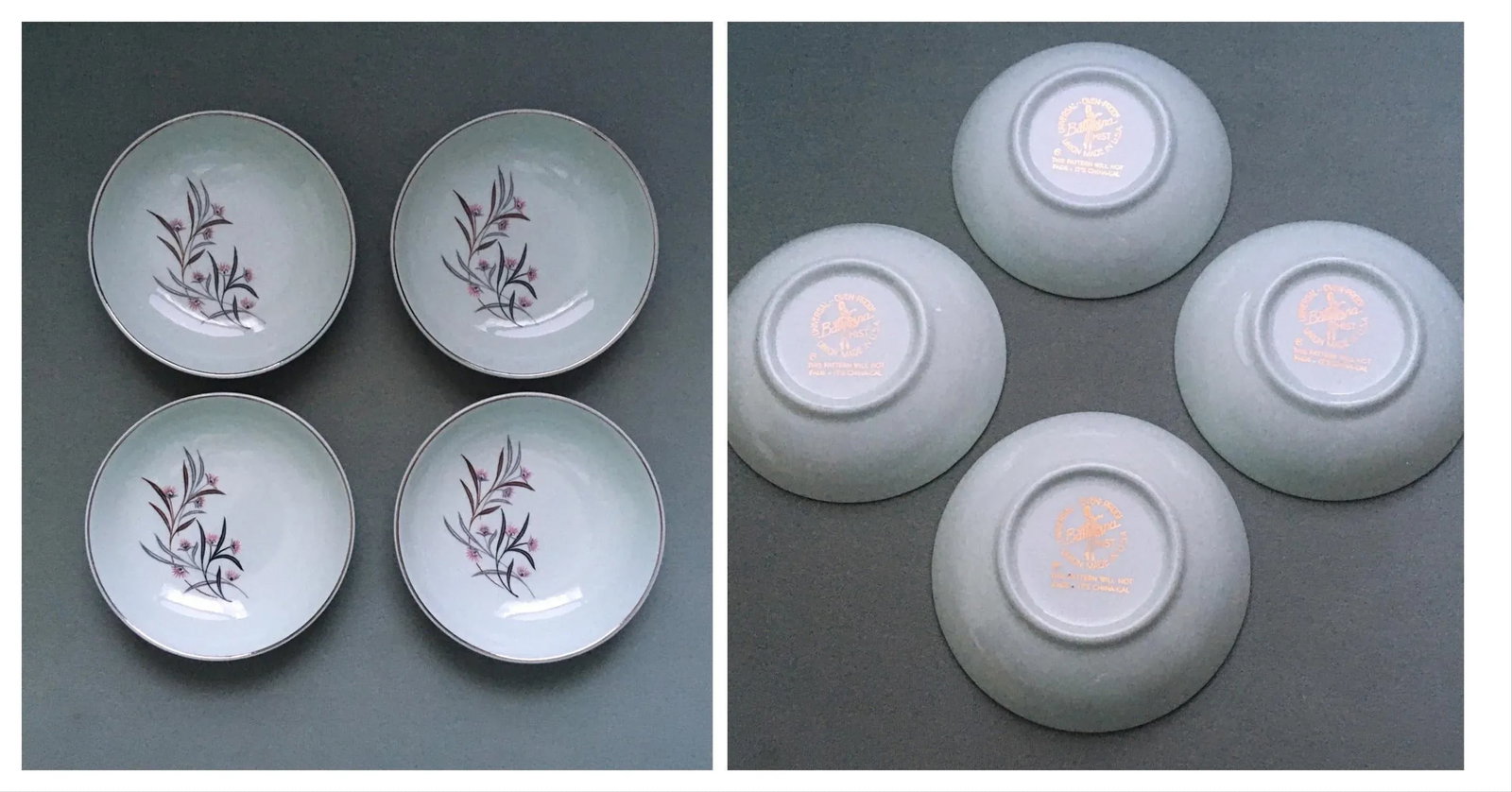 Vintage Ballerina Mist Pale Green Dinner Set- 13 Pieces - 6