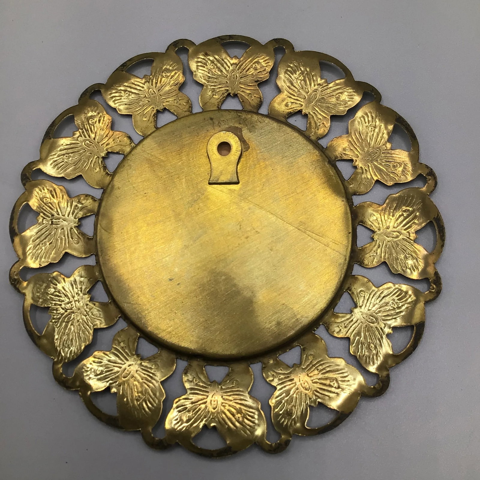 Wall Plates Influential Composers Stamped on Yellow Brass and Butterfly Filigree Made in England-Set - 5