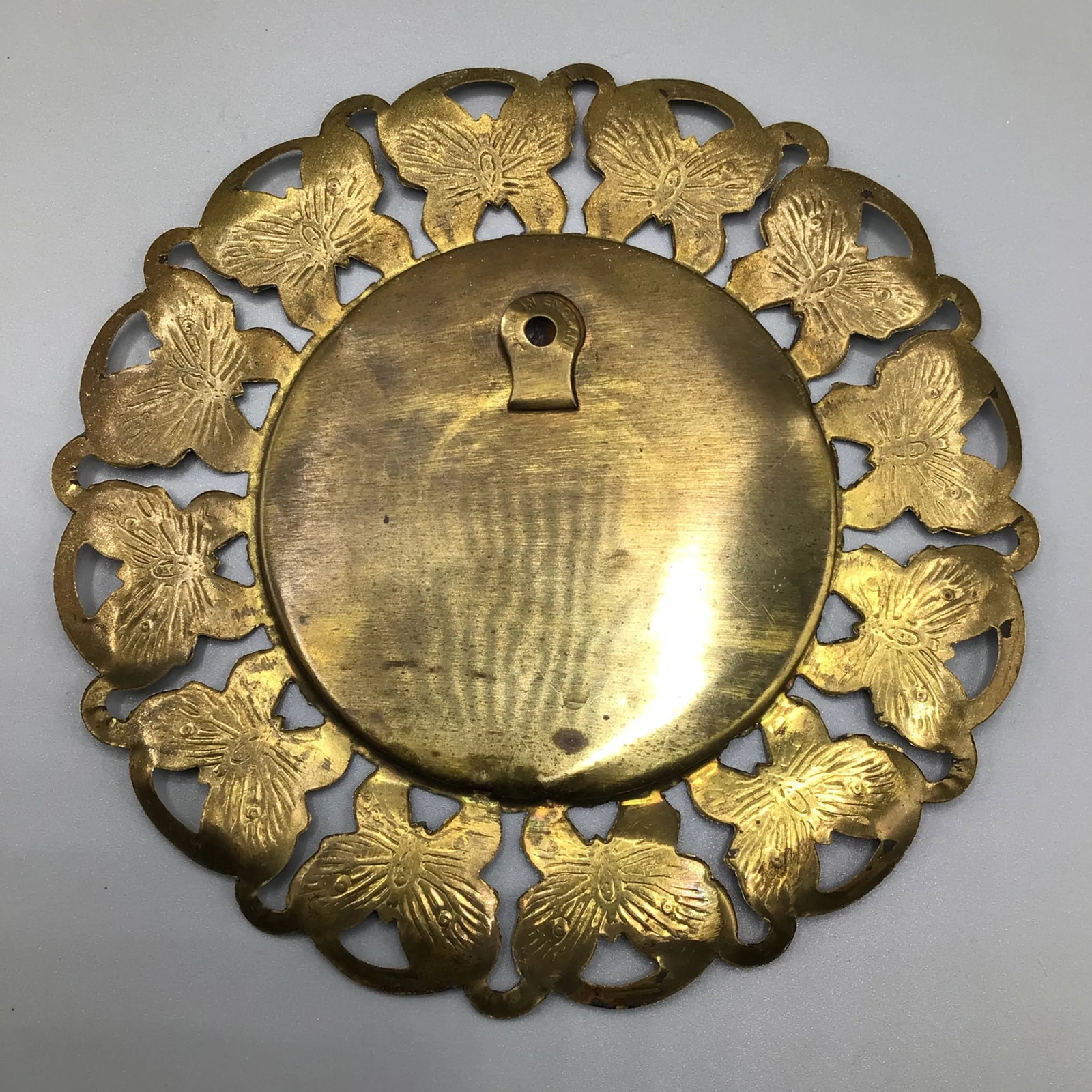 Wall Plates Influential Composers Stamped on Yellow Brass and Butterfly Filigree Made in England-Set - 7