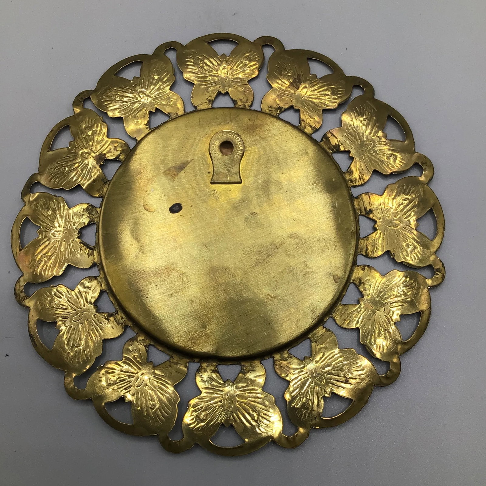 Wall Plates Influential Composers Stamped on Yellow Brass and Butterfly Filigree Made in England-Set - 9