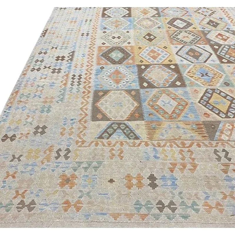 Handwoven Turkish Kilim Area Rug 10'1'' X 13'0'' - 3