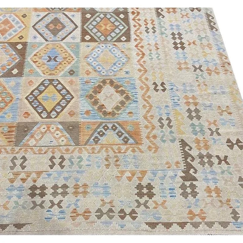Handwoven Turkish Kilim Area Rug 10'1'' X 13'0'' - 4