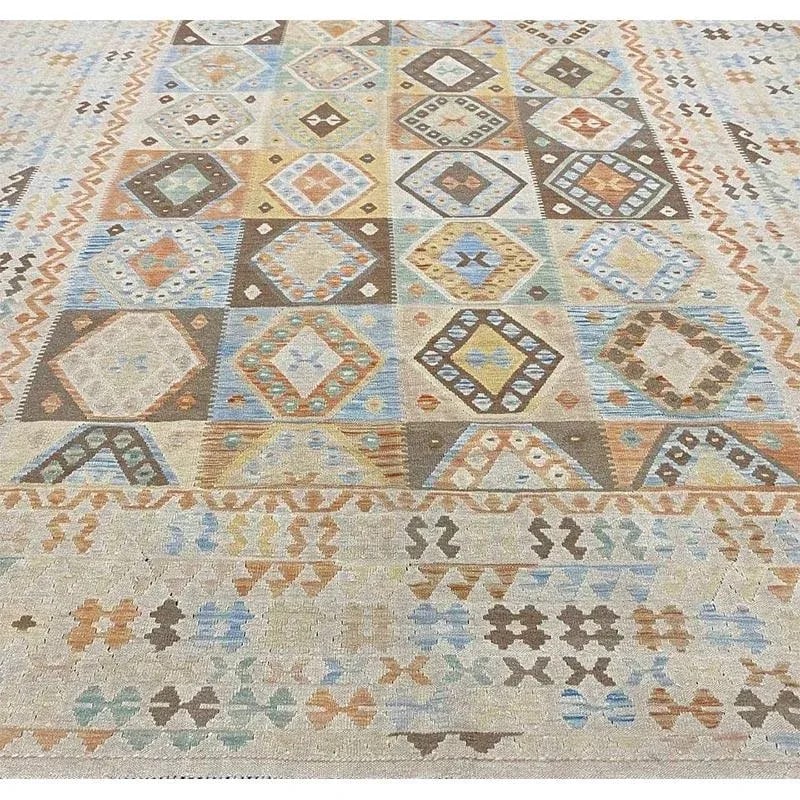 Handwoven Turkish Kilim Area Rug 10'1'' X 13'0'' - 5