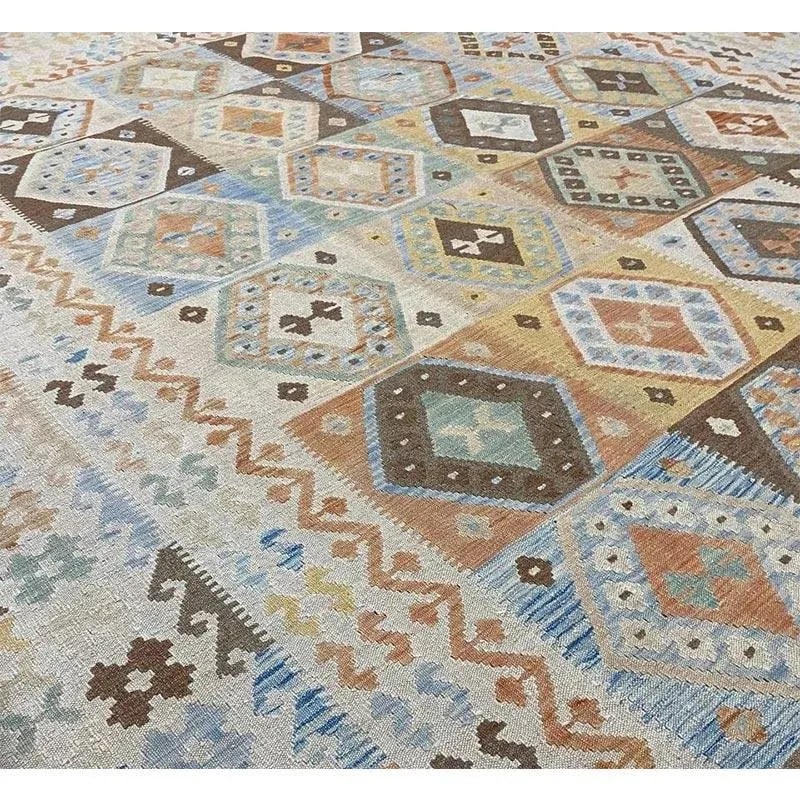 Handwoven Turkish Kilim Area Rug 10'1'' X 13'0'' - 8
