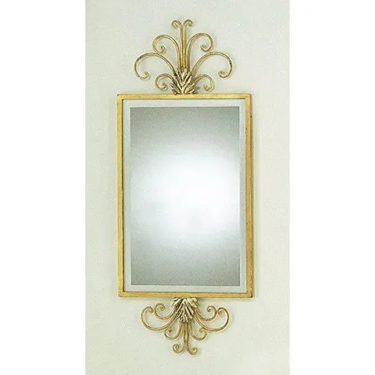Traditional Hand Wrought Iron Mirror With Gold Leaf Frame - 2